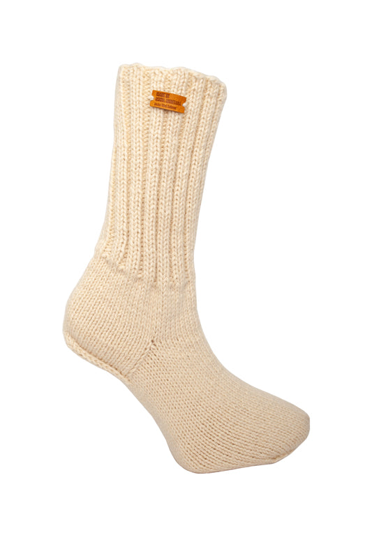 LIFETIME GUARANTEE Merino Wool Socks Ecru Made in Rosia Montana